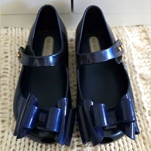 Mini Melissa Navy Bow Shoes